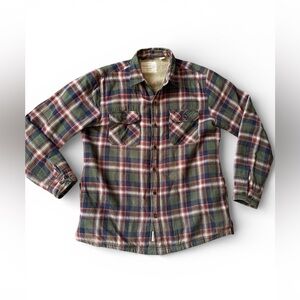 Weatherproof Vintage Men's Heavyweight Flannel Fleece Jacket Size Medium